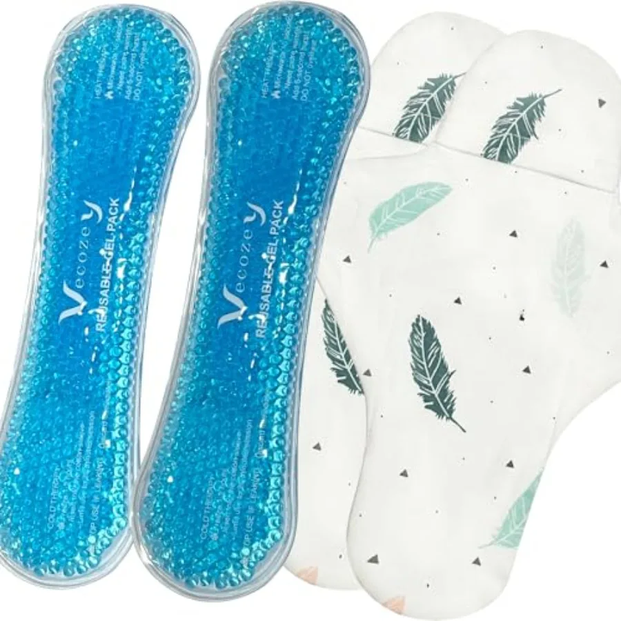 2 Perineal Ice Packs for Postpartum Care, Reusable Hot and Cold Gel Ice Wraps with Washable Cotton Sleeves, Cooling Ice Pads Ef