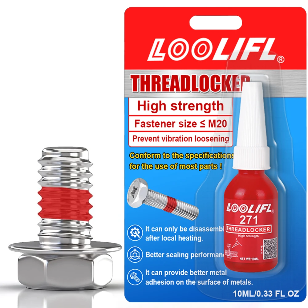 ThreadLocker, Thread Locker, hohe Festigkeit, Befestigungselemente und Metall, anaerober genärteter Metallkleber, verhindert Lösen und Korrosion10 g