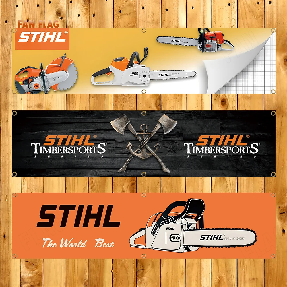 60x240cm Stihl Tool Banner Flag logo Chainsaws Polyester Printed Electrician Banner For Decor flag banner Hand Powel Tools