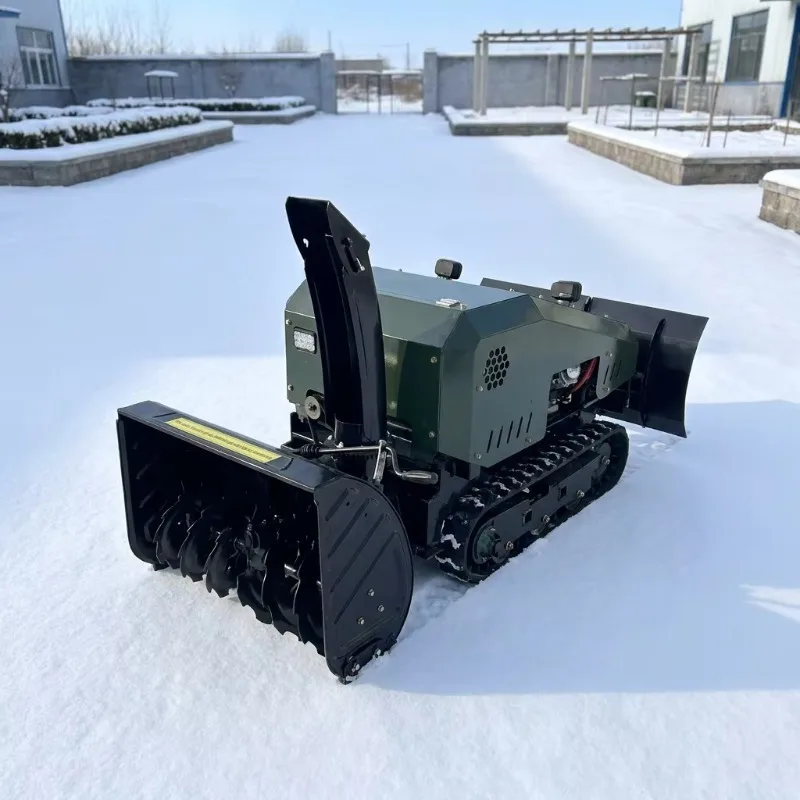 Remote Control Electric Snow Blower Robot Snow Sweeper Battery Powered Tracked Autonomous Machine HD Brand for Municipal