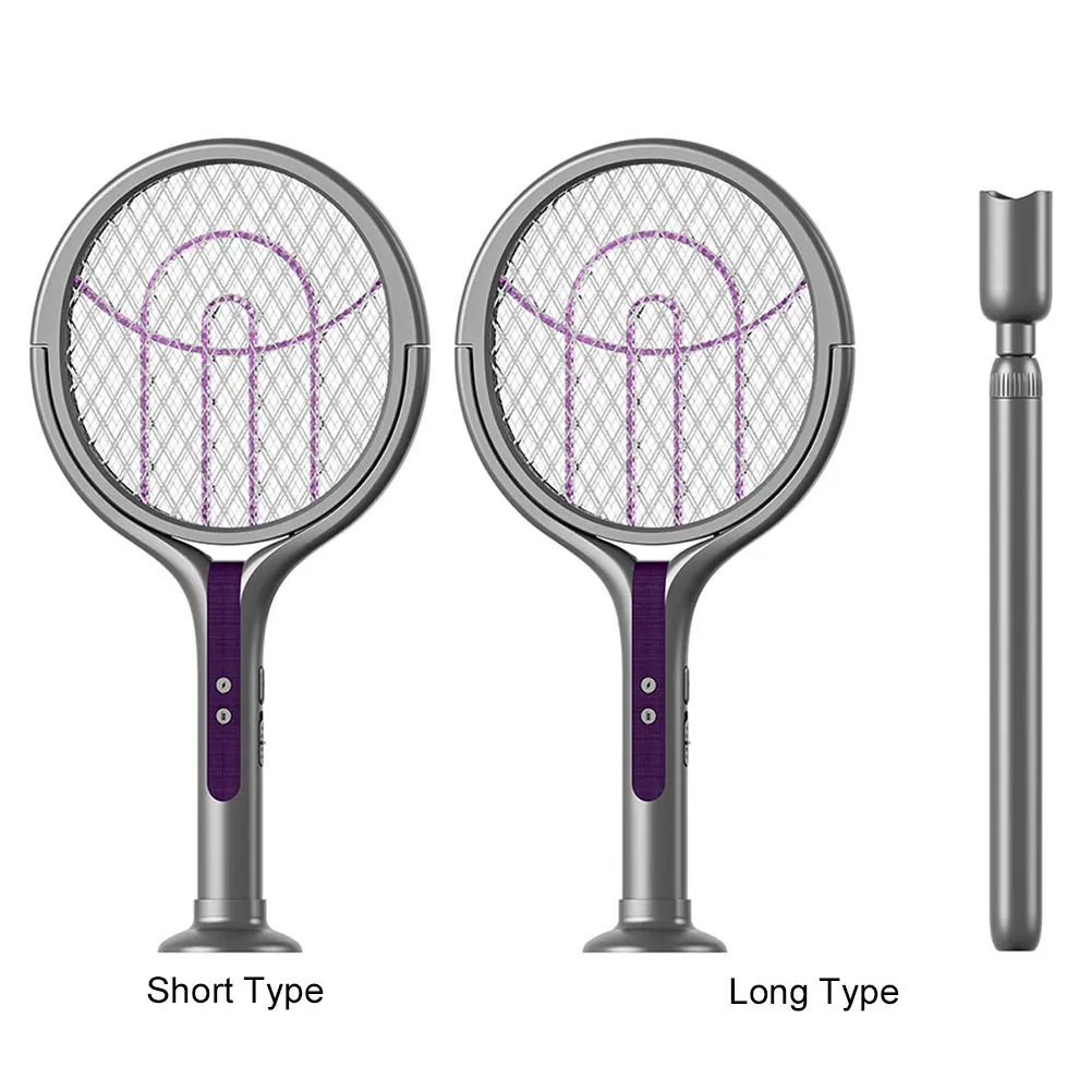 Rotating Head Bug Zapper Racket Rechargeable Electric Fly Swatter Fly Killer and Mosquito Trap Lamp for Indoor and Outdoor image 2