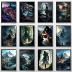 Classic Movie Middle-Earth Fantasy Landscape LOTR Poster and Prints Canvas Painting Wall Art Pictures Home Room Decor Gift