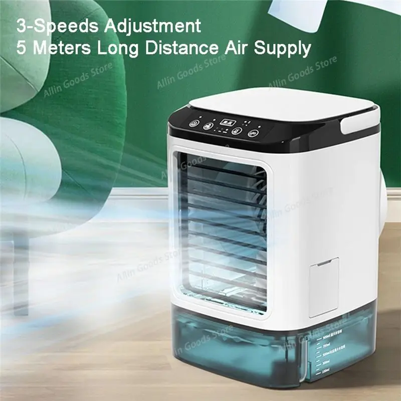 M02K-Portable Air Conditioner Portable Fan Dual Spray Ultrasonic Atomization Speed Mute Air Cooler Mini fan Small & Portable