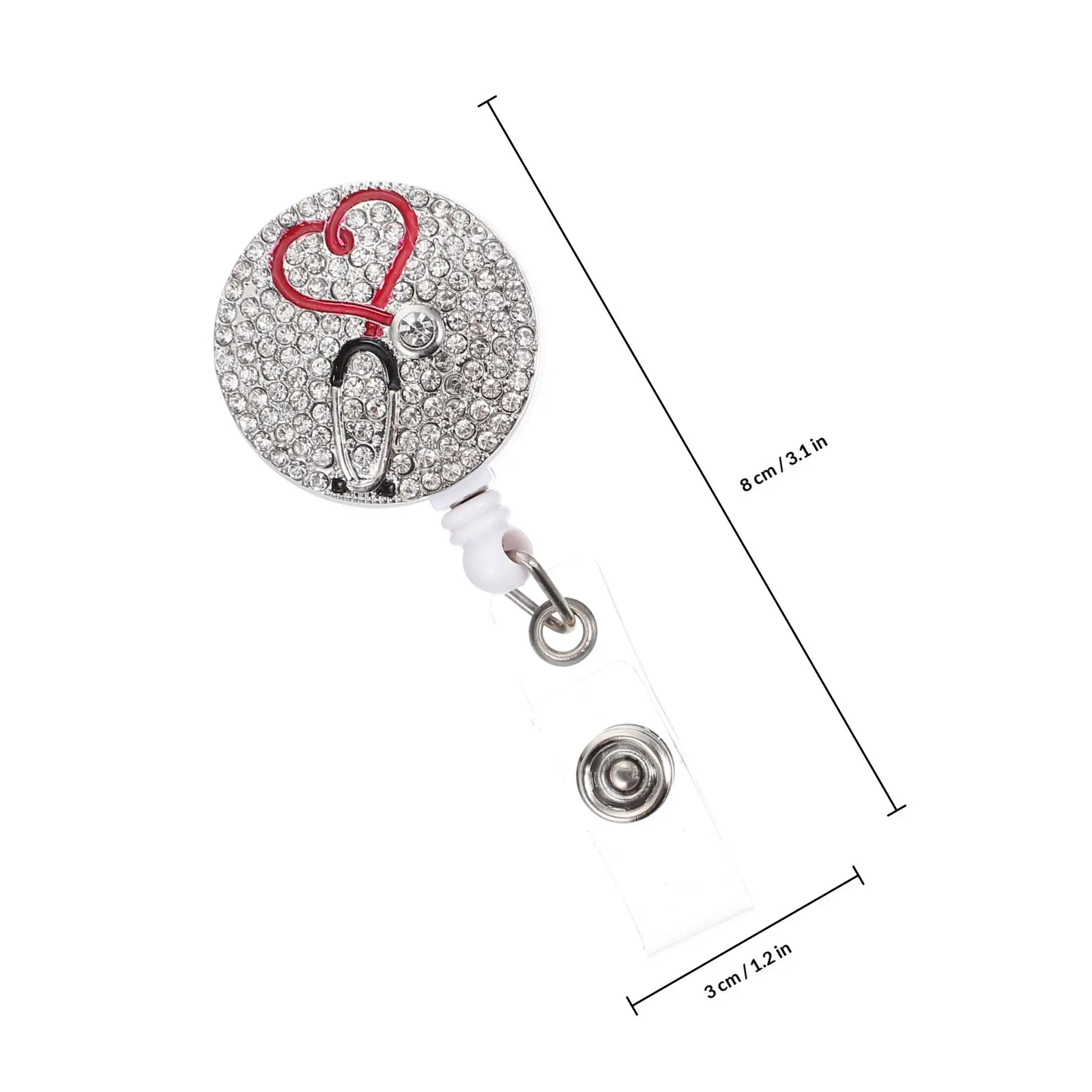 2Pcs Retractable Badge Reel Portable Plastic Cards Holder Badge Fix Buckle for Work Ids Nurses Security Staff Key Chain Buckle