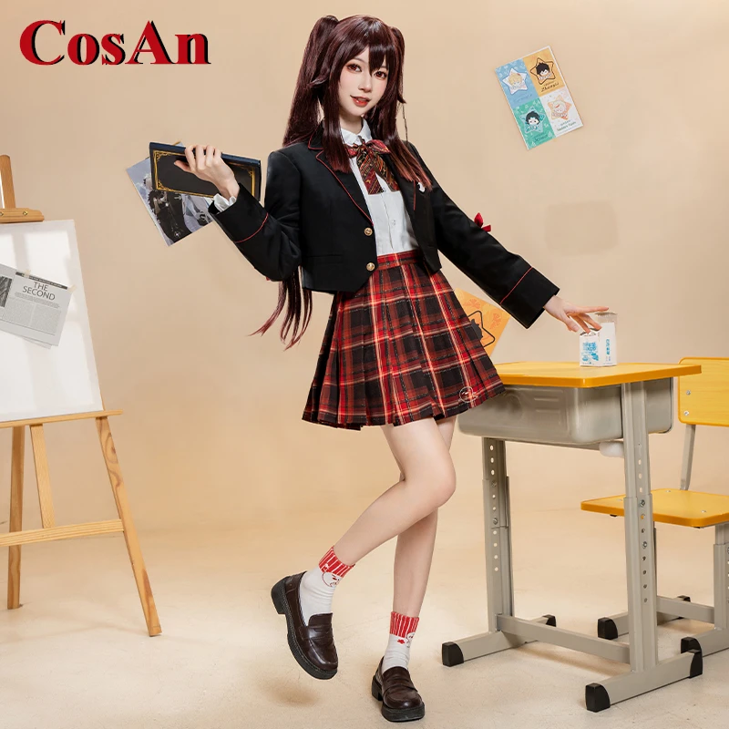 

CosAn Game Genshin Impact Hu Tao Cosplay Costume Lovely Sweet JK Uniform Daily Wear Activity Party Role Play Clothing S-XL