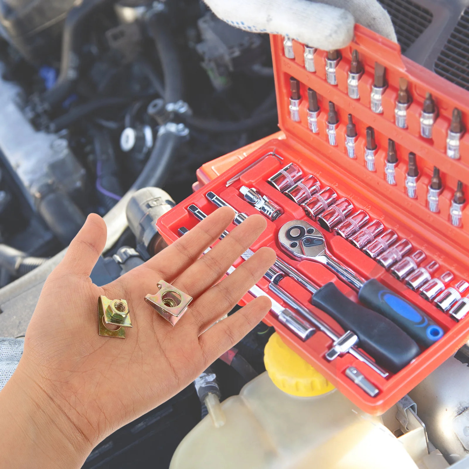 

8Pcs Universal Metal Bumper Retainer Clips Stable Fasteners for Various Vehicles Car Bumper Clips Auto Parts for Car