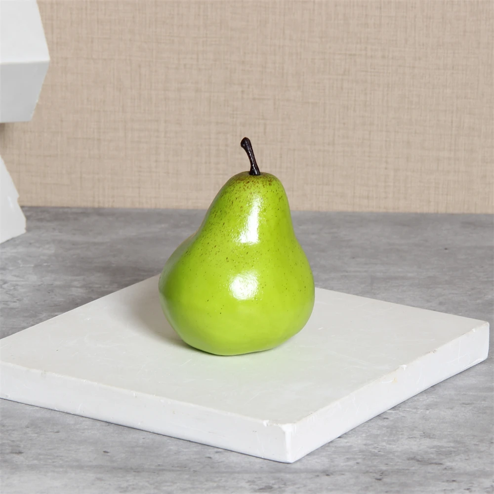 6 Stück, künstliche Birnenmodelle, künstliche Früchte, Obsttablett für Zuhause, Restaurant, Partydekoration, Fotografie-Requisiten – Detail 3