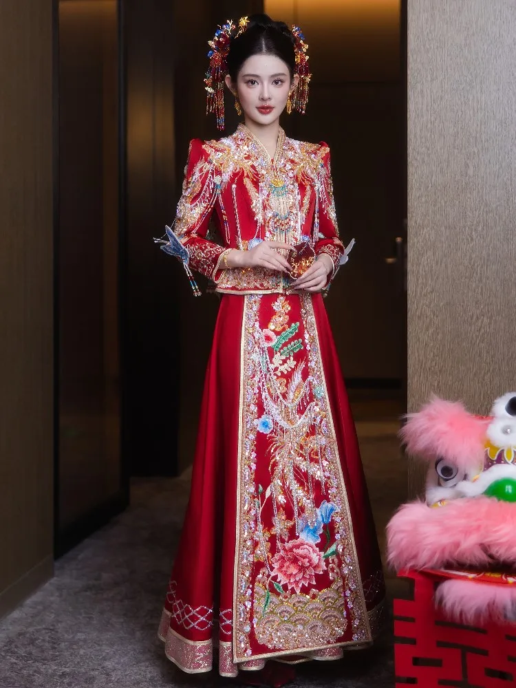 Nuovo abito da sposa in stile cinese per le spose