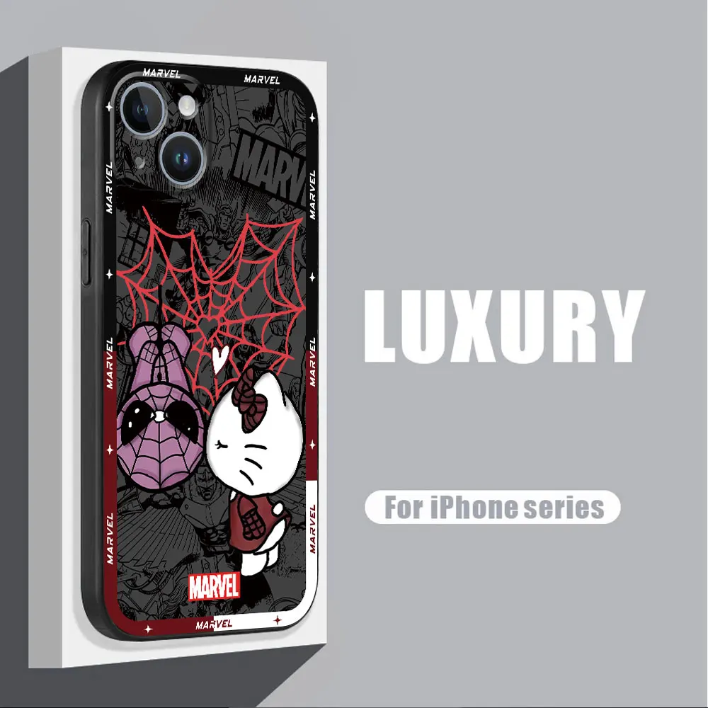 Marvel SpiderMan Hello Kitty Phone Case for Google Pixel 6 Pro 7 Pro 8 Pro 7a 6a TPU Soft Shell Armor Cover