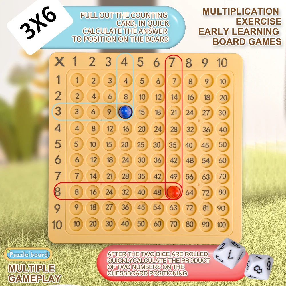 Multiplikationsbrettspiel für Kinder, Lernspielzeug für Kinder, Tisch, Vorschule, Mathematik, Arithmetik, Lehrmittel, Geschenk
