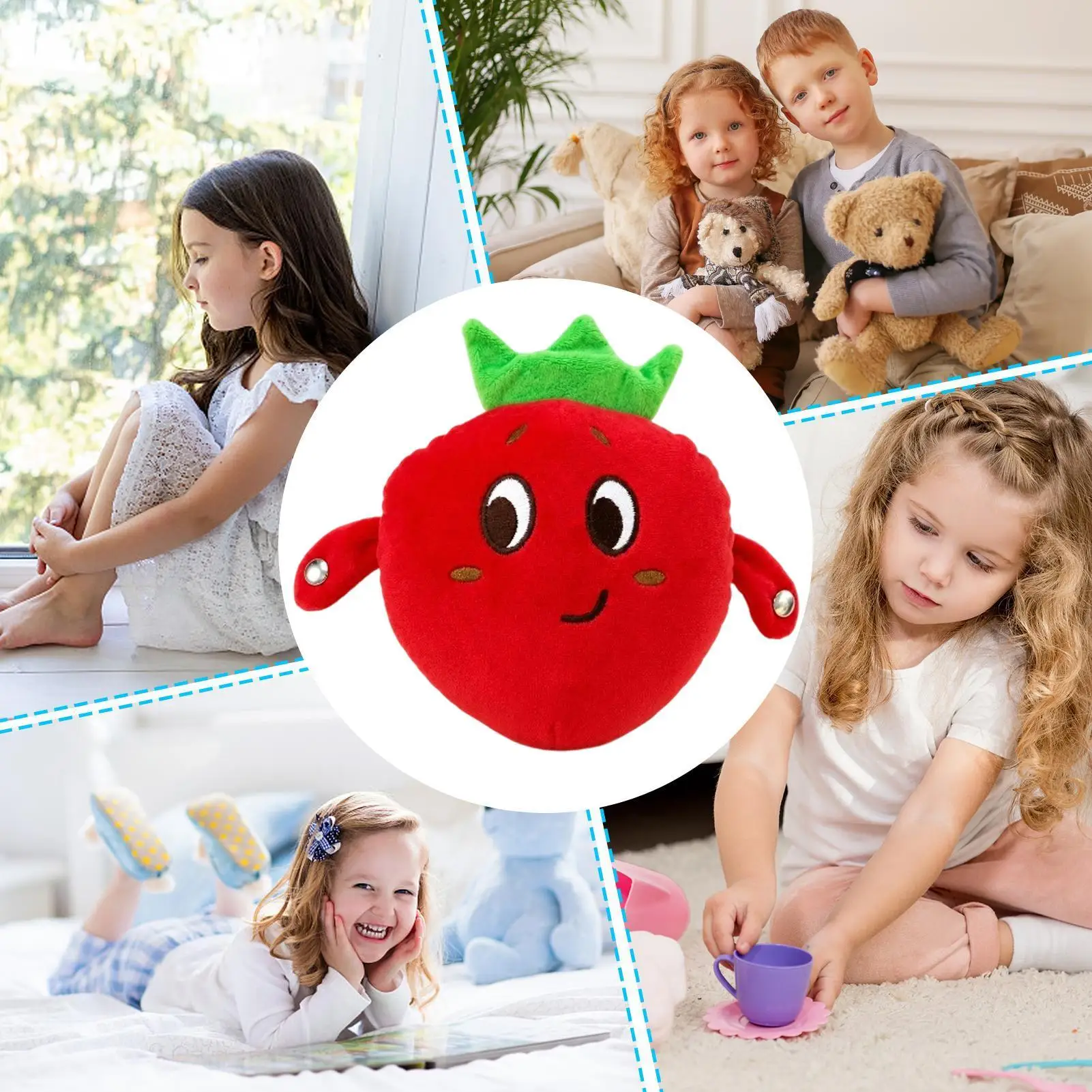 Interactive Music Plush Toy Touch Activated Educational Strawberry Doll Soft Fruit Toy With Sound For Boys Girls Home