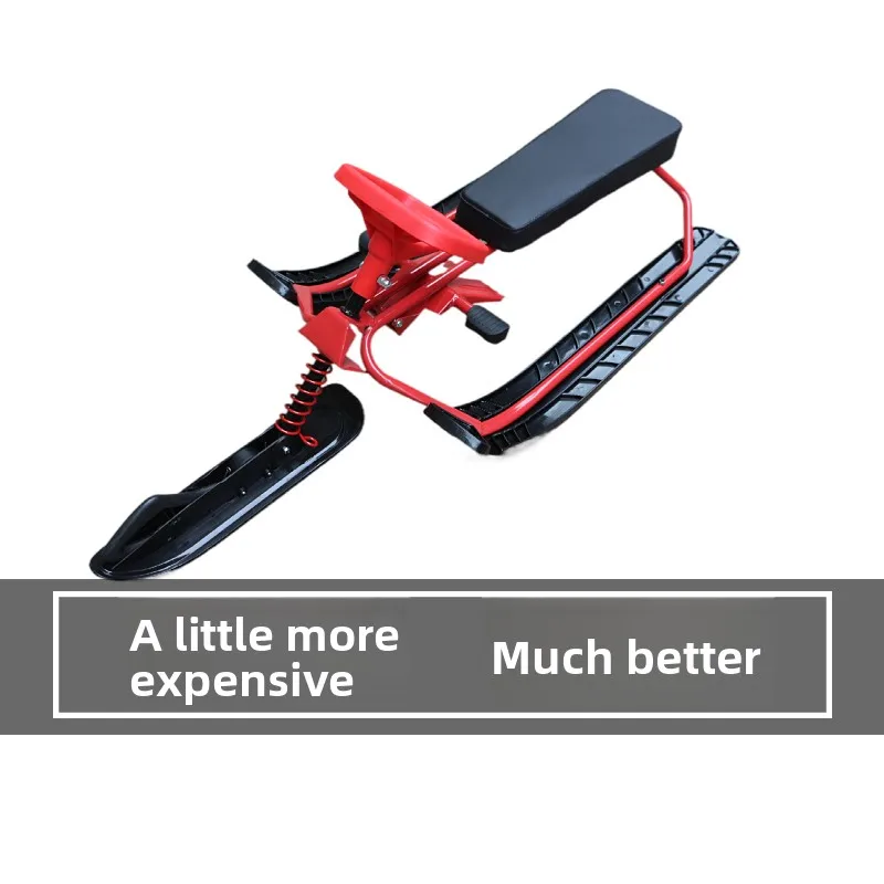 تزلج سميك مقاوم للاهتراء للأطفال، على الجليد، عربة ثلج غير مدعومة، محراث تسلق الثلج، قطعة أثرية للتزلج