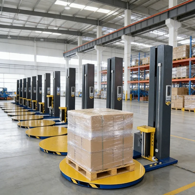 Customized Plastic Film Wrapping Machine Pallet Stretch Wrapper Packaging Equipment for Logistics Warehouse Cargo Packing