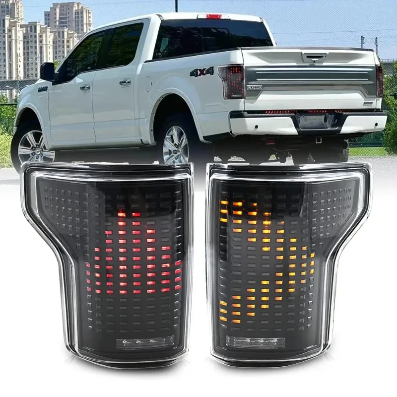 

Для Ford F150 F-150 Pickup 2015-2020 светодиодные задние фонари пара дымовых линз задние фонари слева и справа
