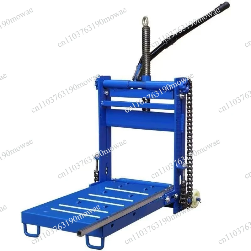 Portable pavement construction site using labor-saving manual brick cutter paver