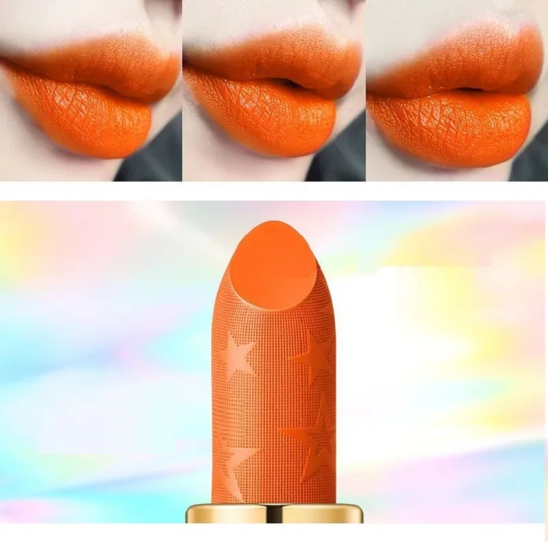 Orange Lipstick Waterproof Long Lasting Matte Lipsticks Resistant Lip Stick Velvet Lip Tint Women Cosmetic Sexy Lip Glaze Makeup