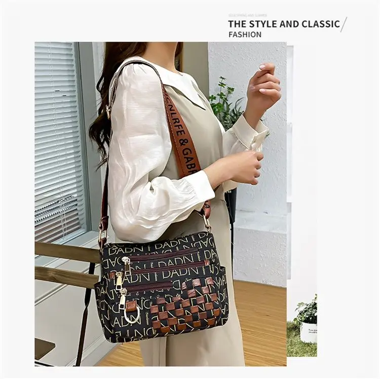 Messenger Bag Women Shoulder Bag  Casual Canvas Large Capacity Oxford Cloth Backpack  Middle-Aged Mother Bag