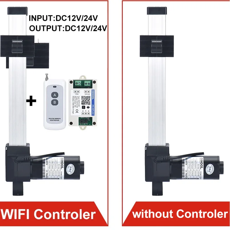 150mm Stroke Linear Electric Actuator Kit With RF Remote Controller Set 3000N 600N 30MM/S DC 12V 24V Motor Low Noise Waterproof