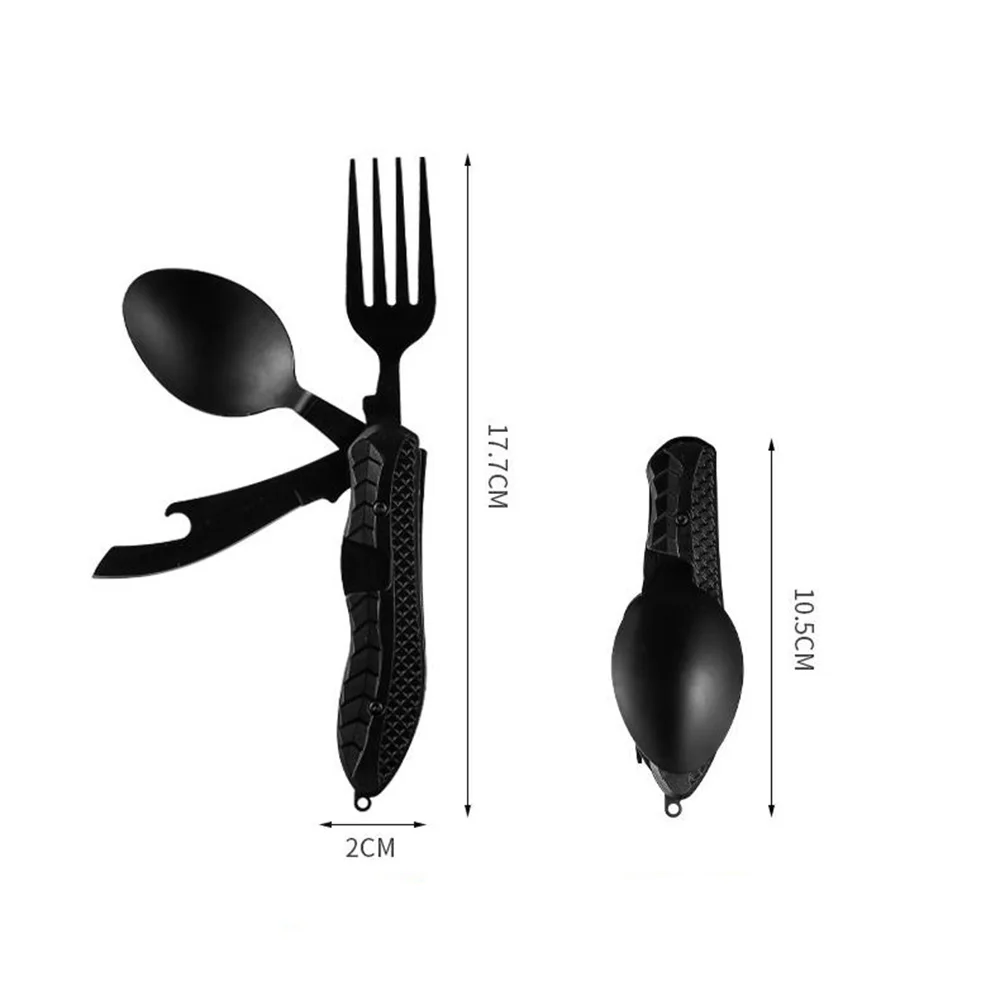 Stainless Steel Cutlery Set Portable 3-in-1 Folding Spoon Fork Knife for Camping Travel Picnic Outdoor Eating Utensil Kit