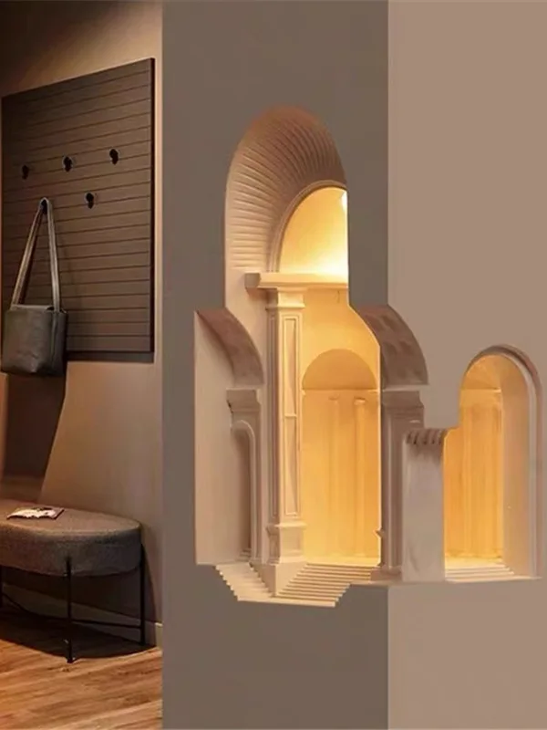 

Florence gypsum wall lamp embedded corner staircase sensor light embedded smart atmosphere niche lamp