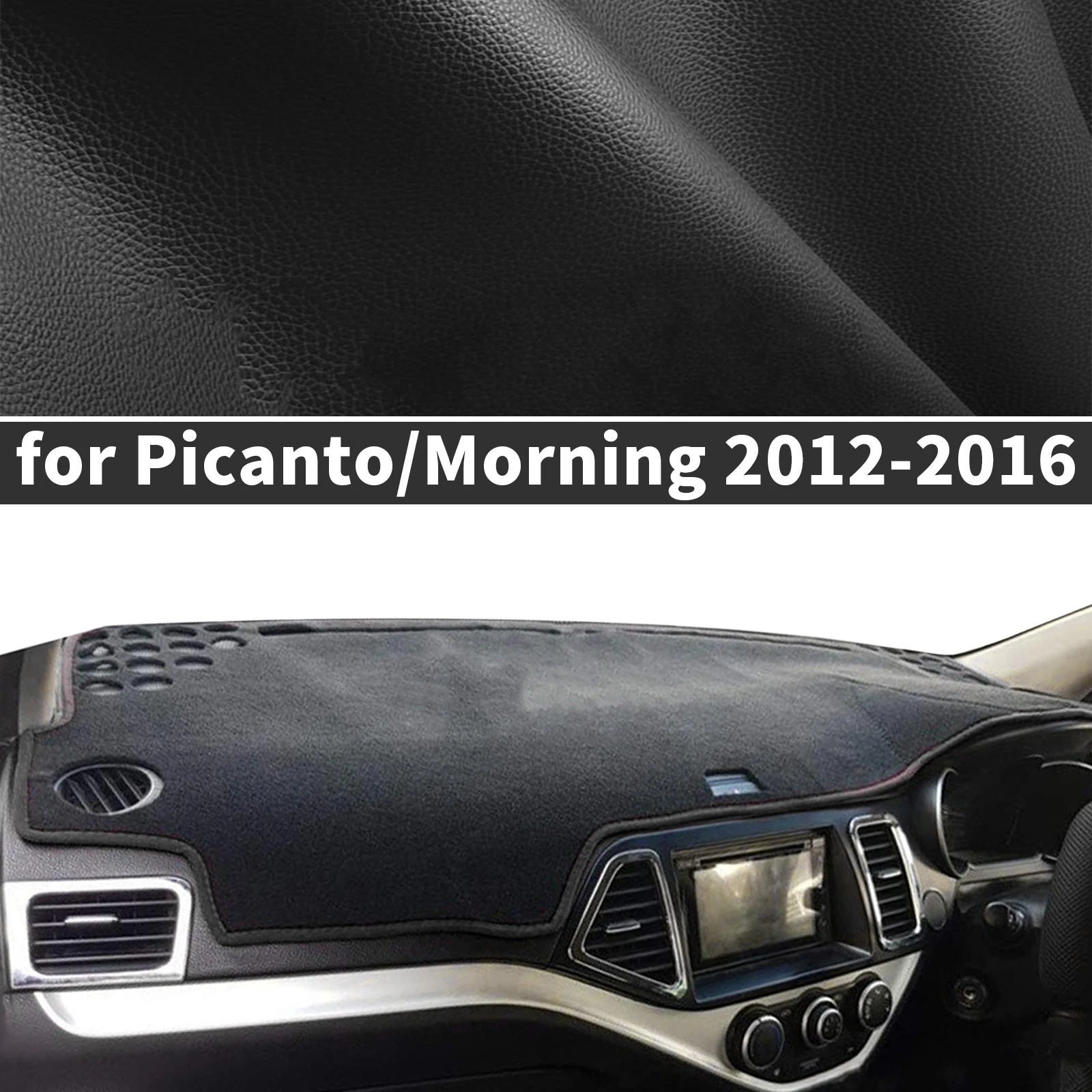 

fit for Kia Picanto Morning 2012-2016 fit Dashboard Cover Sun Shade Dash Mat Anti‑Glare Anti‑Reflection Carpet Dash Pad Dashmat
