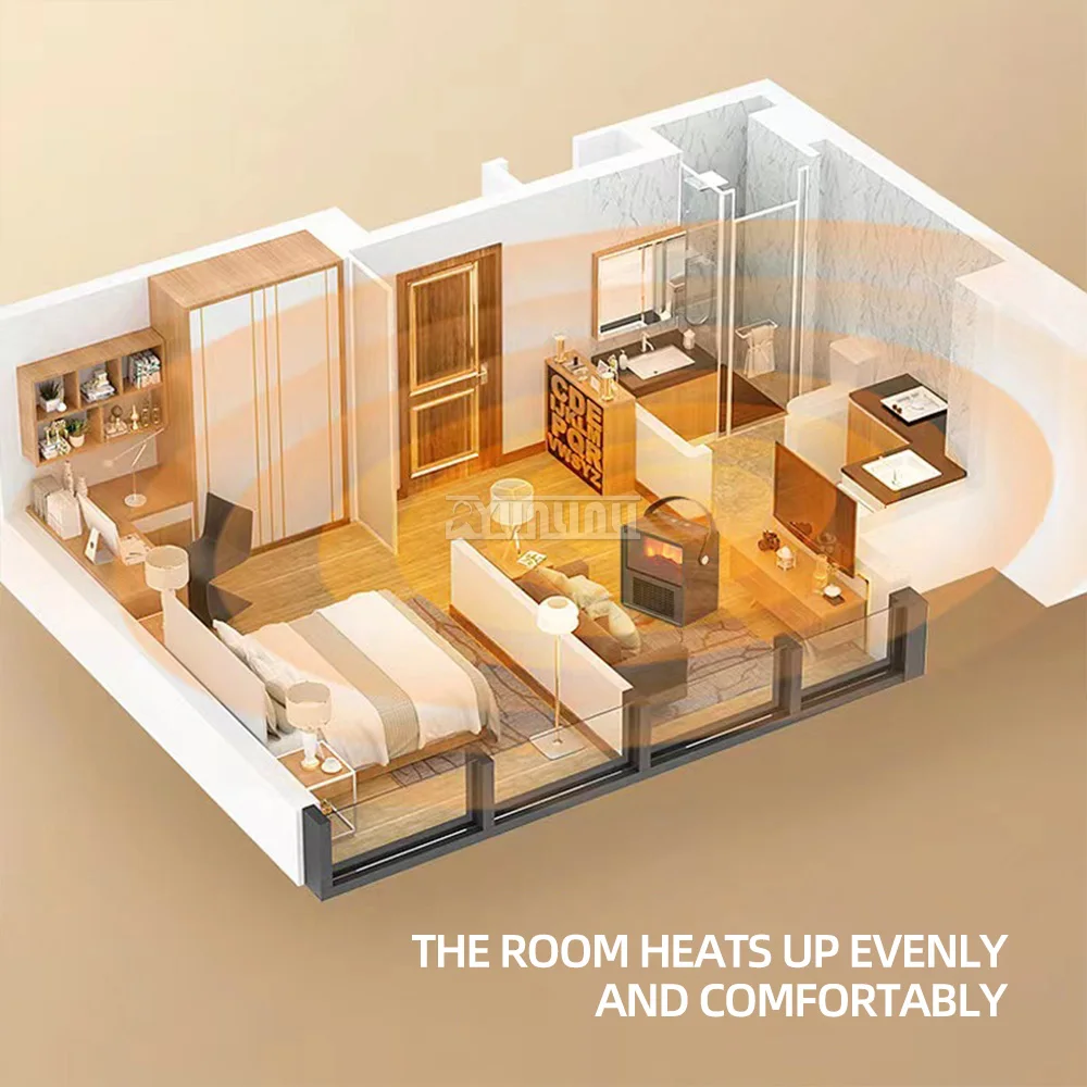 2025 LT-8016 1200W Lareira Elétrica Chama Desktop Aquecimento Elétrico Aquecedor Cerâmico Aquecedor portátil para sala