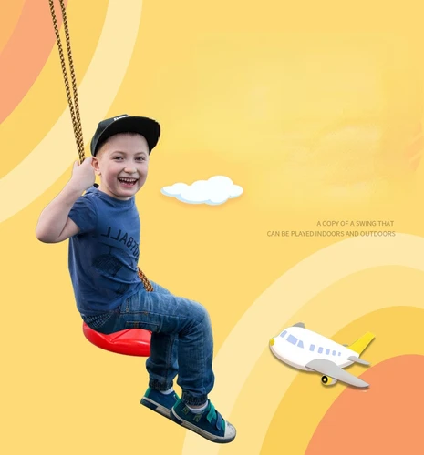 Imagen 2 del producto Columpio de disco para niños, columpio colgante de pétalos octogonal grueso rojo y azul para deportes de interior y exterior, mecedora de juguete