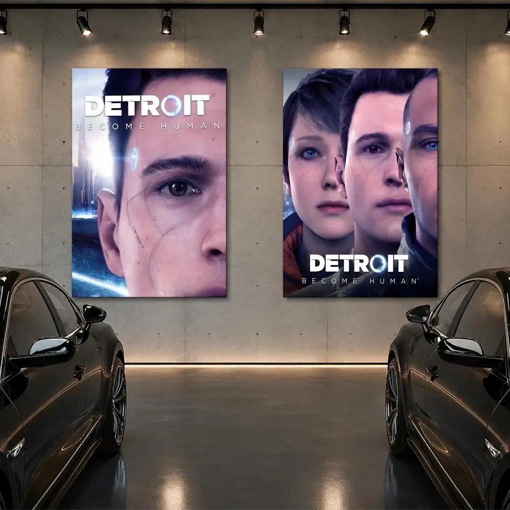 Detroit Become H-humans Poster Room Decor Home Wall Art Printing Waterproof Garage BedRoom Posters Gift