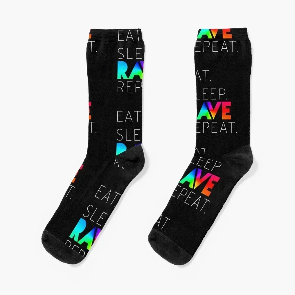 Eat Sleep Rave Repeat Socks sheer aesthetic funny sock moving stockings Socks Women's Men's