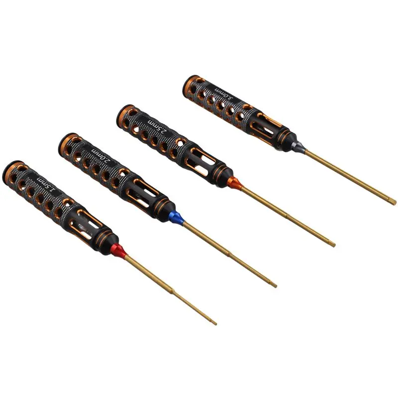 A76I-4Pcs/Set Titanium Plating 1.5Mm/2Mm/2.5Mm/3Mm Hexagon Screwdriver Screw Driver Tool For Rc Model Car Boat Airplane