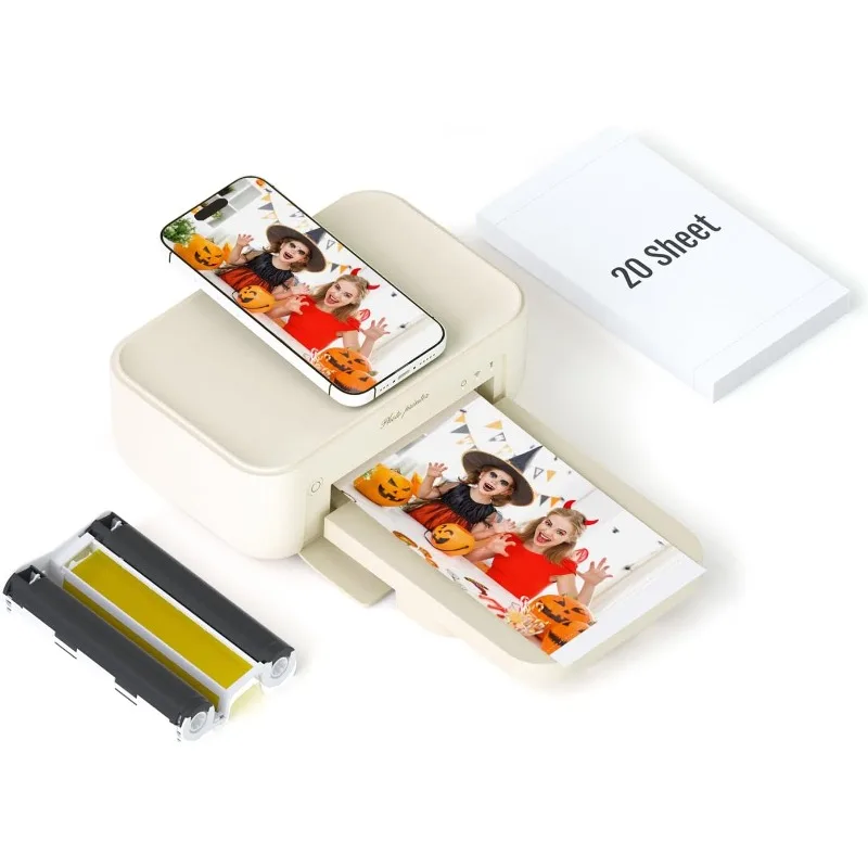 Photo Printer 4x6,+20 Sheets&1ribbon,Wi-Fi Wireless Instant Picture Printer for iPhone, Android, Smartphone