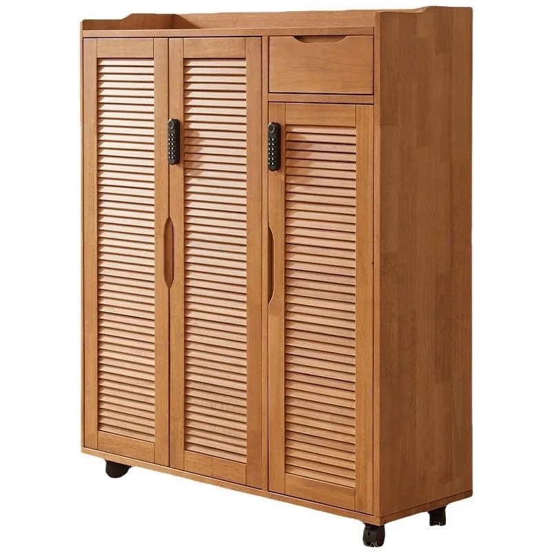 

Storage corridor with lock pulley movable solid wood outdoor