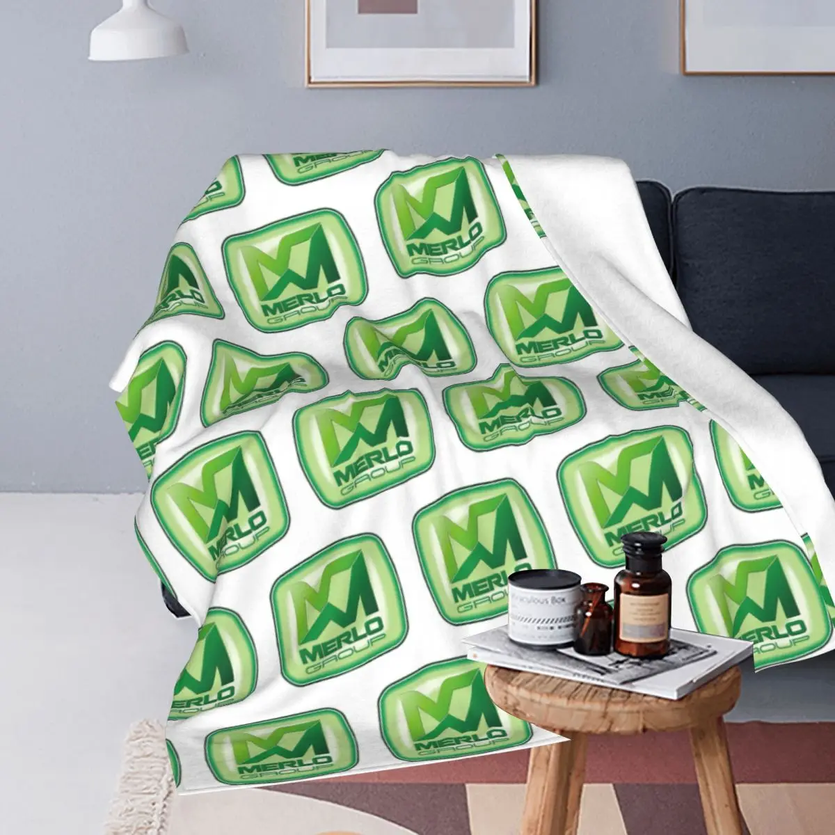 Merlo Logo Blanket Fleece Multi-function Throw Blanket Sofa Throw Blanket For Home Bedroom Travel Throws Bedspread Quilt