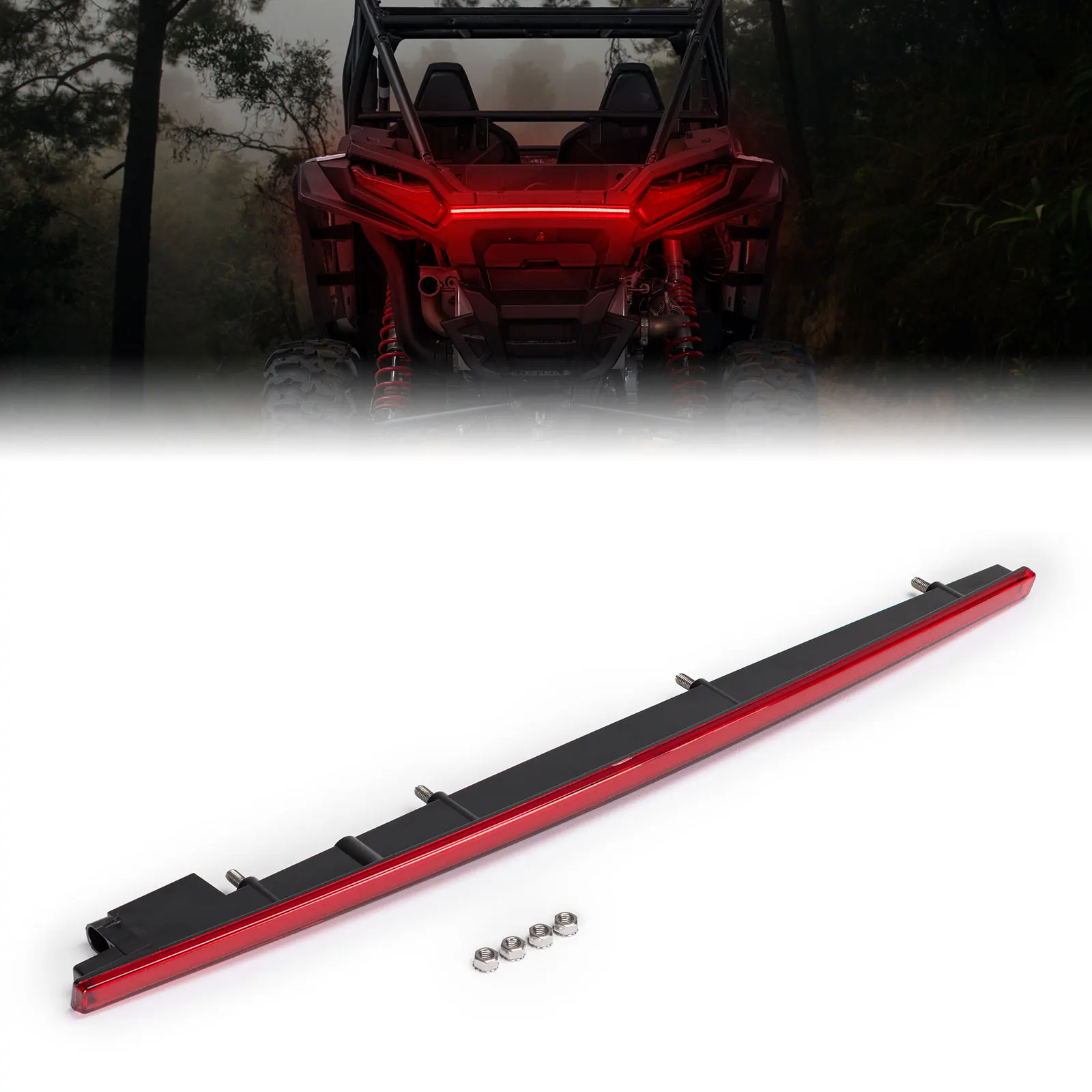 

KEMIMOTO Front Rear Hood Accent Center Tail Light Compatible with Polaris RZR XP 1000/ XP 4 1000 2024 2025 #2415313 #2889539