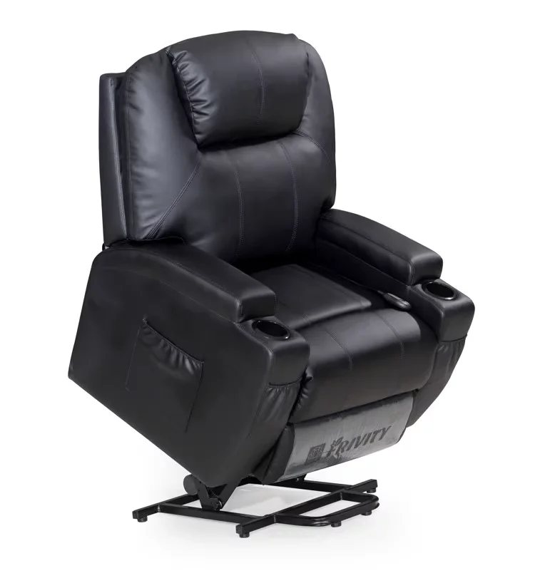 Modern Black Living Room Elderly Manual Power Single Lounge Leather Recliner Swivel Lift Rocking Massage Recliner Sofa Chair