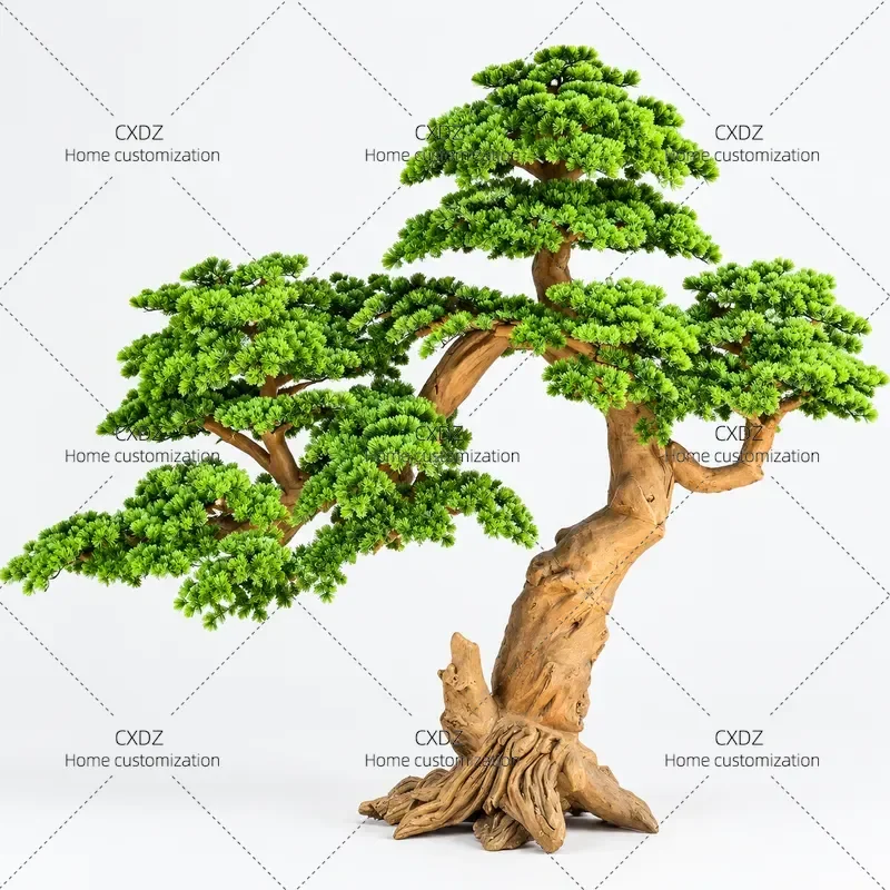 Simulation Welcome Pine Tree Fake Plant Indoor Outdoor Landscape Ornament for Hotel Office Floor Decoration Artificial Dead