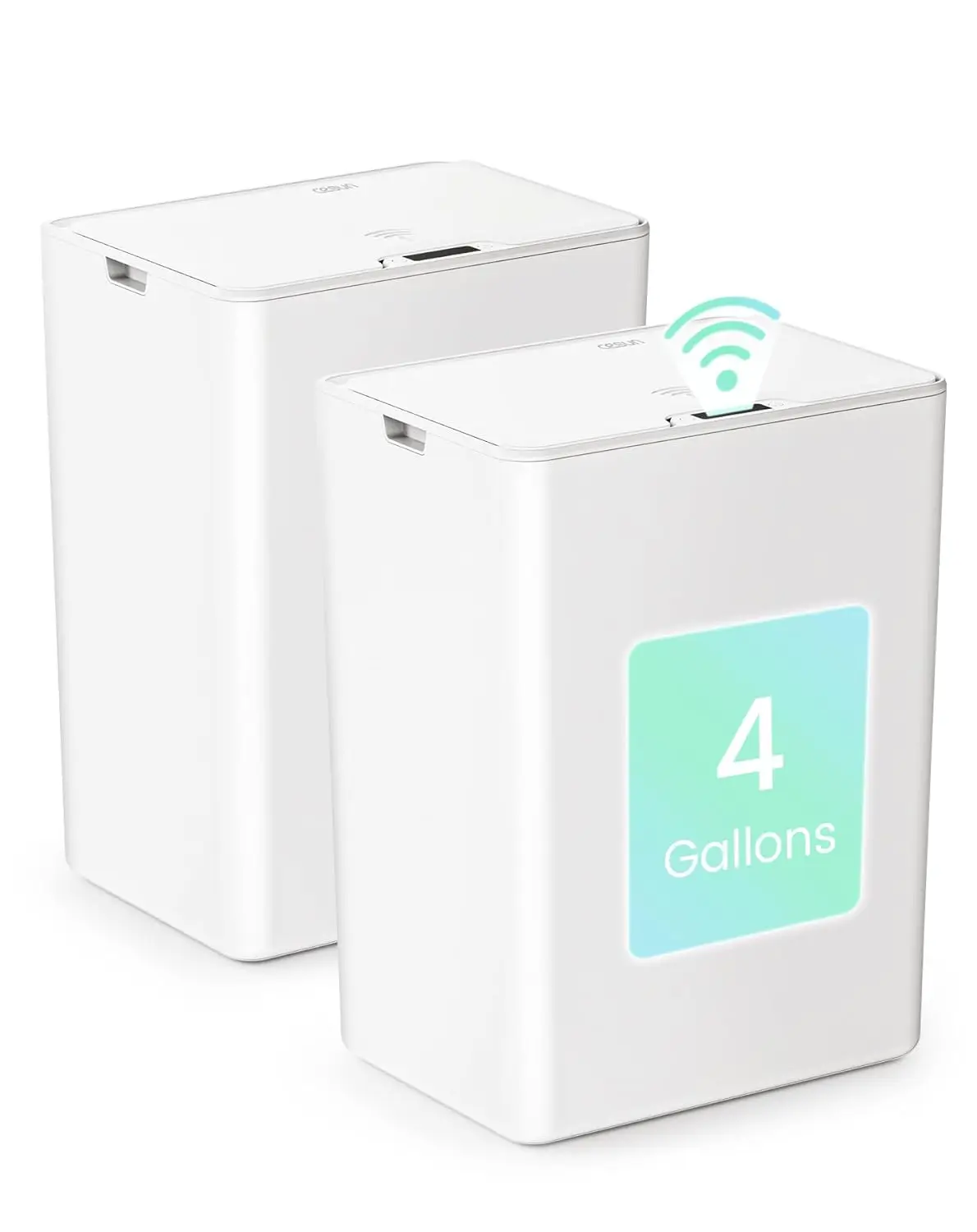 

2-Pack 4 Gallon Touchless Motion Sensor Trash Can with Lid, White Automatic Garbage Bin for Bathroom, Bedroom, Office