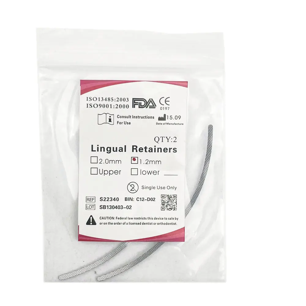 2pcs/pack Dental Universal Lingual Retainers Mesh Base Dental Lingual Retainer 1.2mm/2.0mm Dental Orthordontic Product