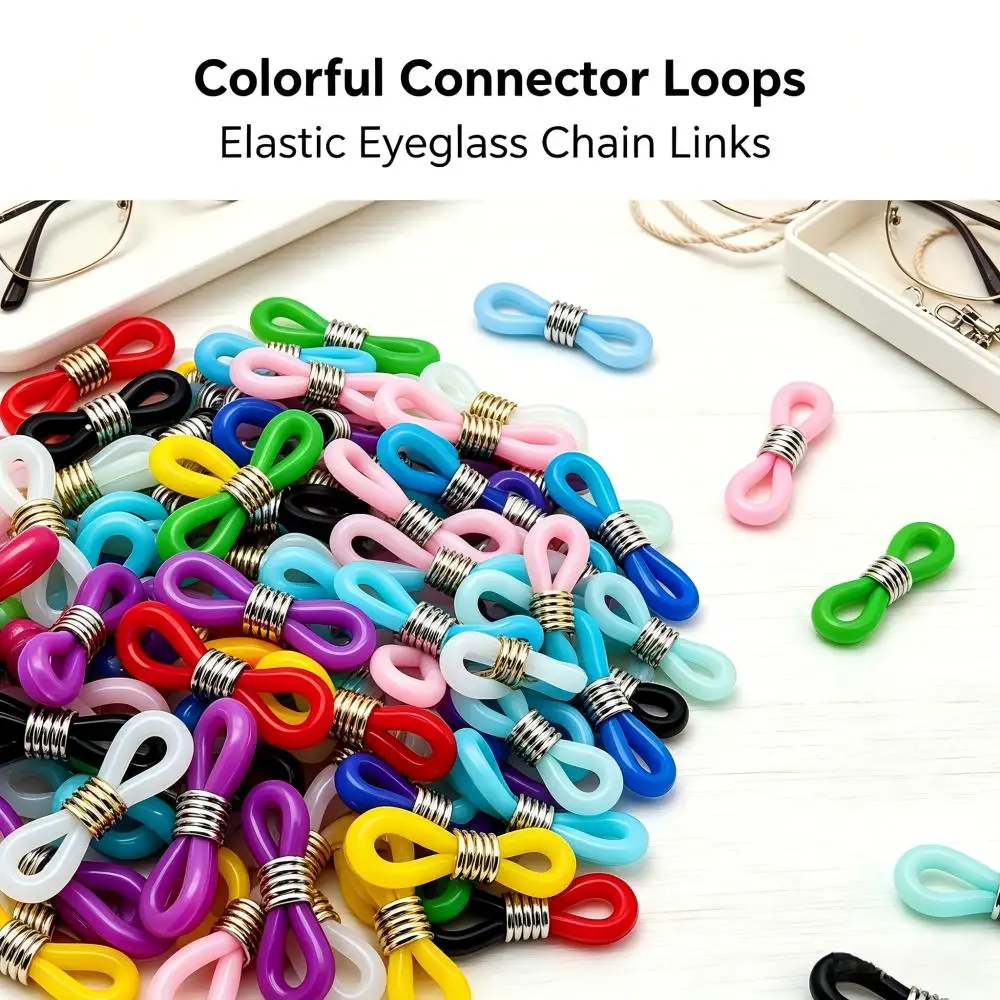 50~200Pcs Eyeglasses Ear Hook Connector Spectacles Chain Glasses Retainer Ends Rope Cord Holder Strap Retainer End Loop Findings