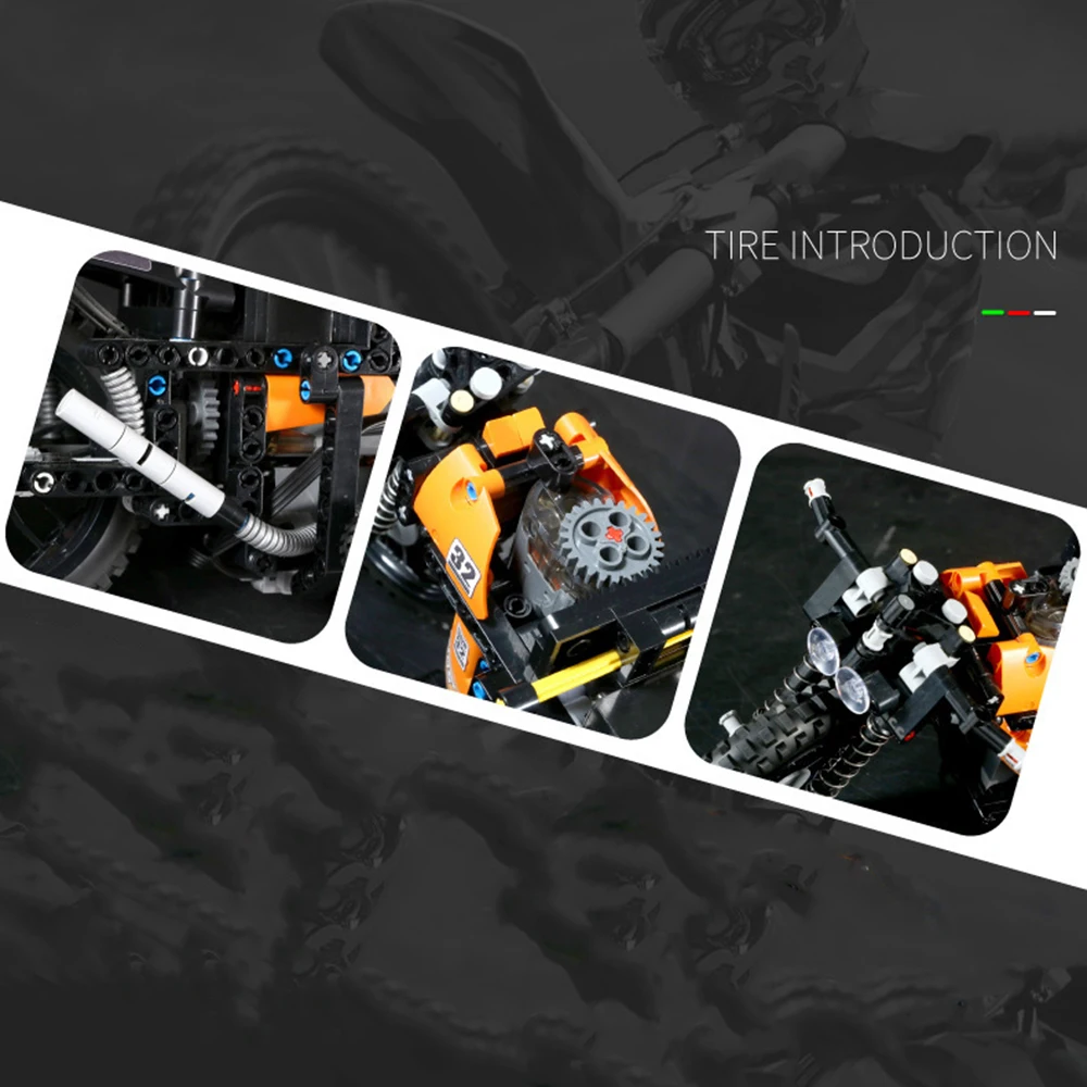 MOC Motorrad Serie Sport Fahrrad Modell Bausteine High Speed Fahrzeug Montage Pädagogisches Spielzeug für Kinder