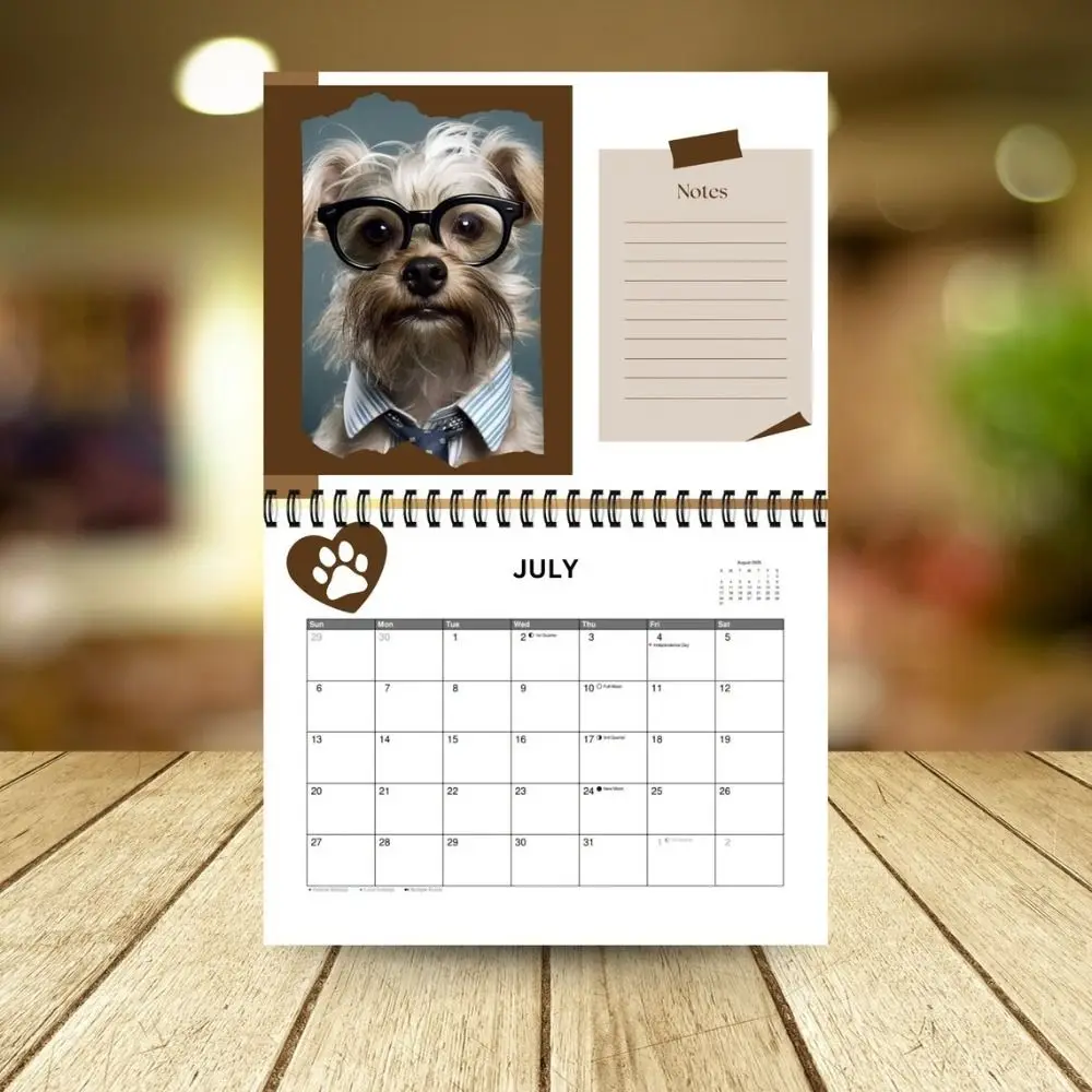 

New 2025 Dog Calendar Paper Hangable 12 Month Calendar Creative Daily Organiser Calendar