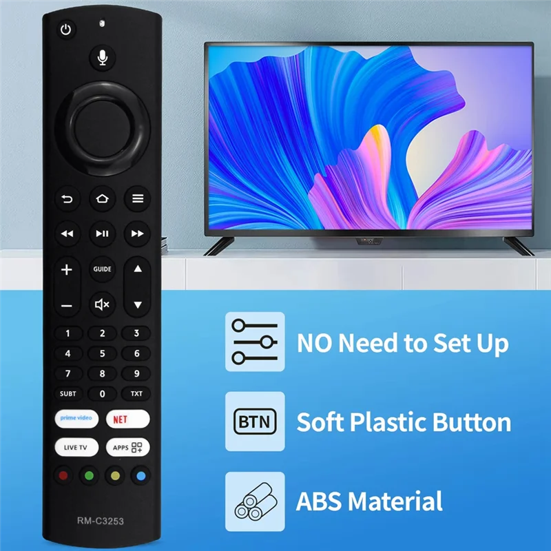 Replace RM-C3253 Voice Remote Control Forjvc Fire TV LT-49CF890 LT-55CF890 LT-40CF890 LT-50CF890