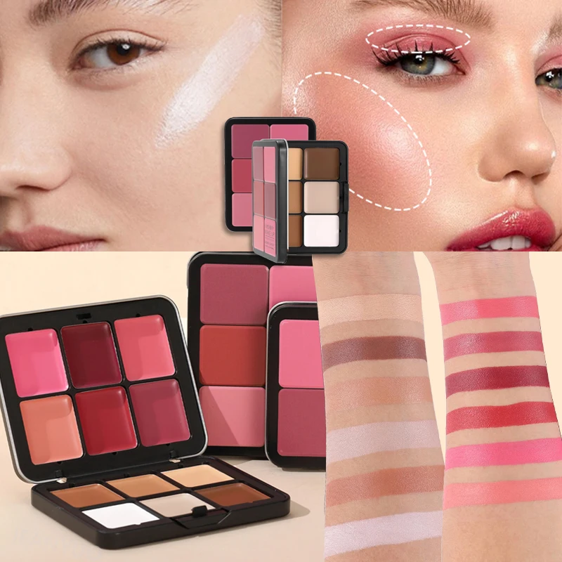 12-Color 2 in 1 Concealer and Blush Palette Matte Highlight Face Contour Makeup All-in-one Rouge Palette Full Coverage Makeup