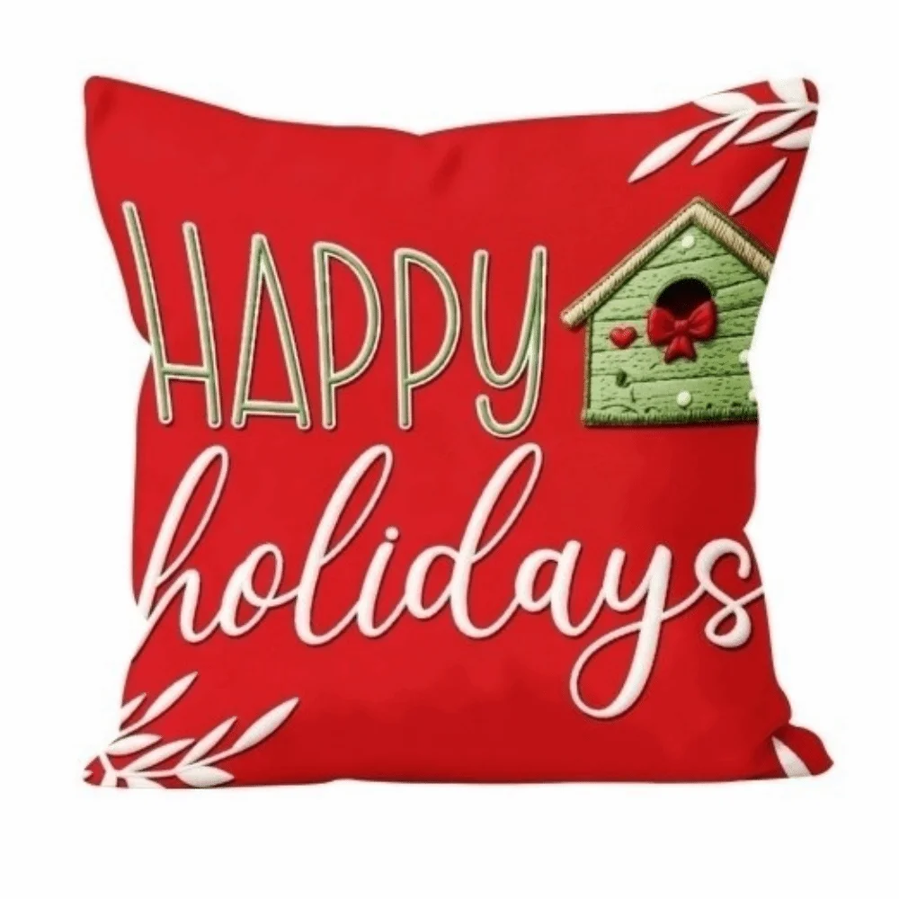 Suite Room Decoration Soft Christmas Pillow Covers 2D Printed Tree Throw Cushion Case Elf Reindeer Snowman Pillow Cover Bedroom