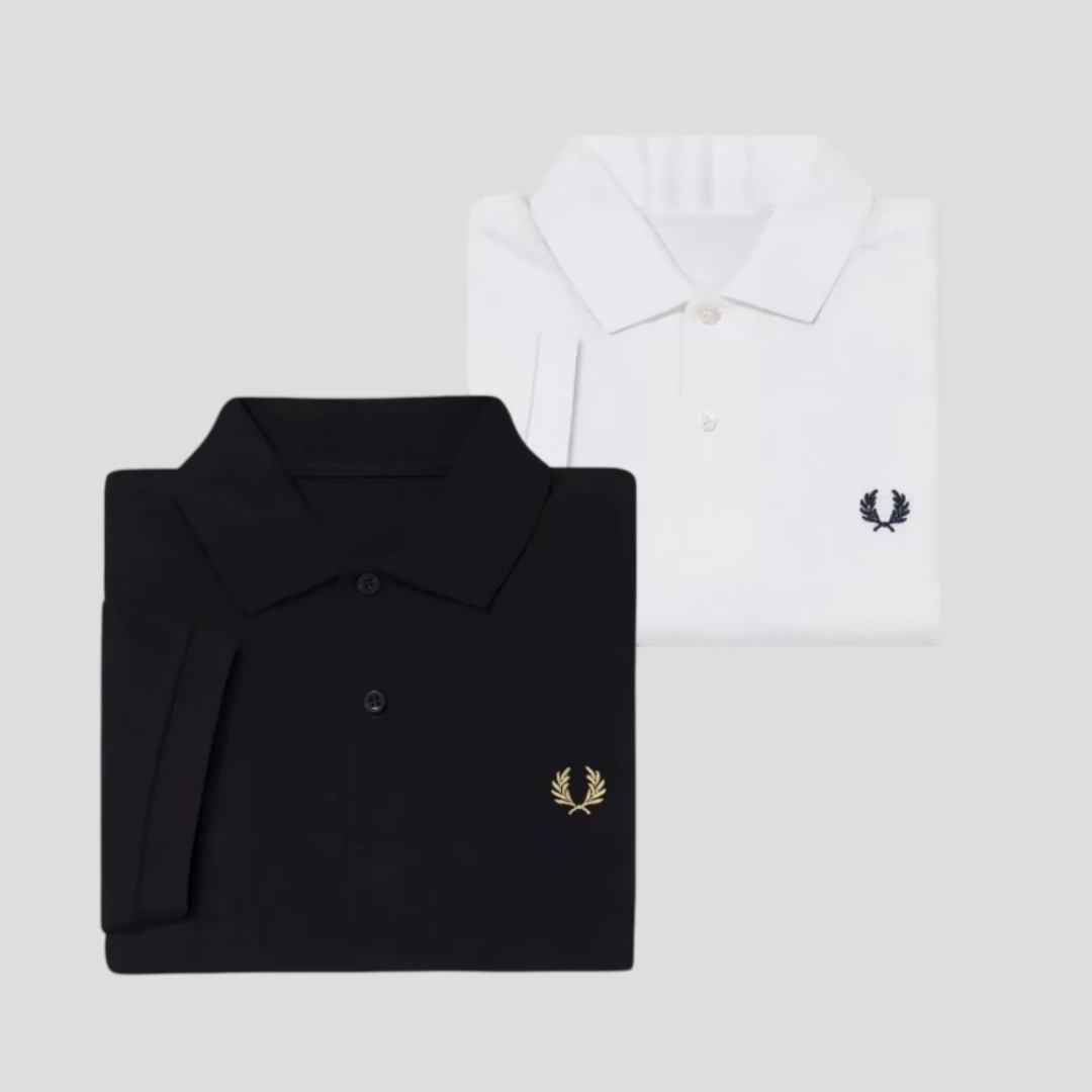 Fred Perry Embroidered POLO Men's FP Collar Solid Color Short Sleeved Business Casual T-shirt Top