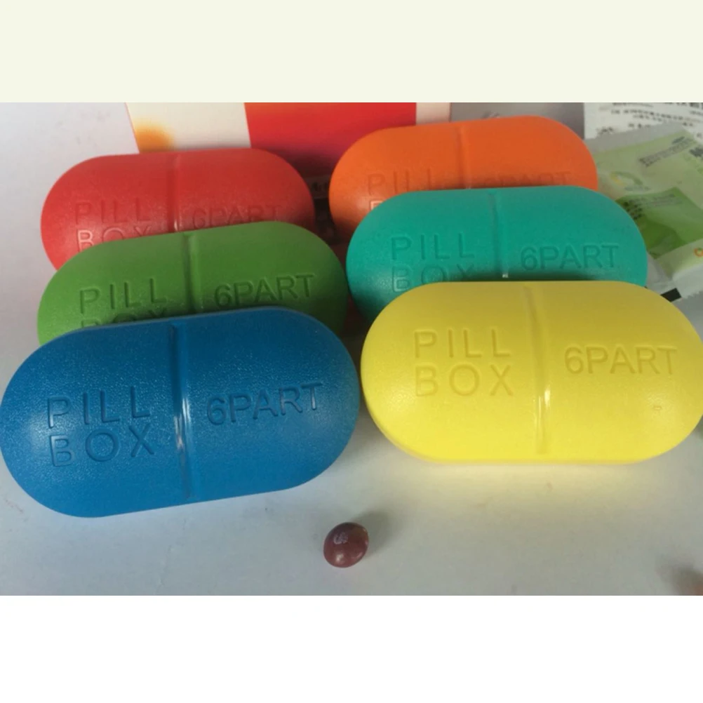 

Pill Box Organizer Travel Portable Medicine Case 6 Compartments Compact Durable PP ABS Material for Camping Outdoor Home