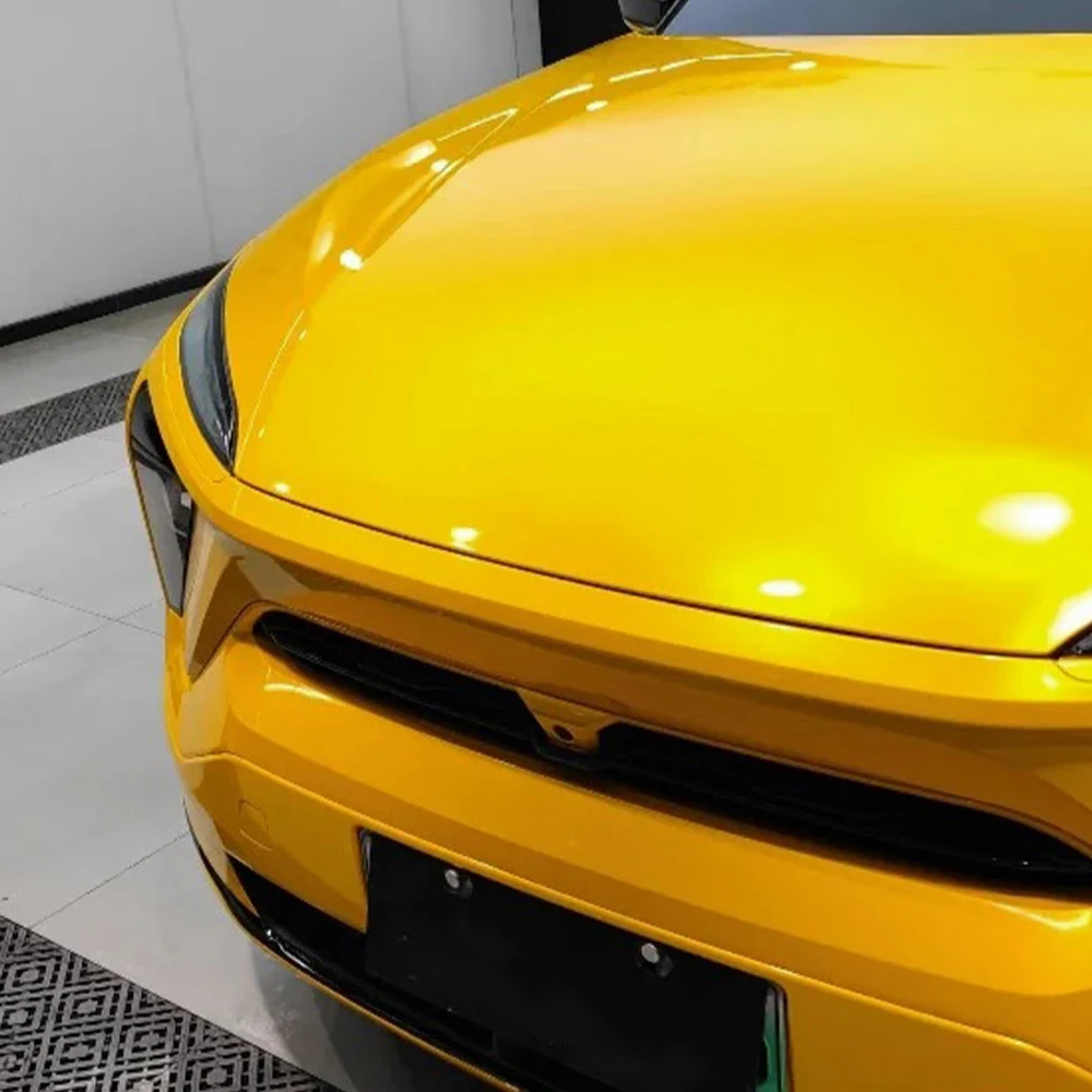 

Car Wrap Vinyl Film Liquid Metal Yellow Color Change Sticker PET Film Bubble Free Wrapping Decal Car Sticker Interior Exterior