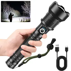 150000 High Lumens Led Flashlights Rechargeable Super Bright 5 Modes Waterproof Handheld Powerful Flash Light for Emergencies