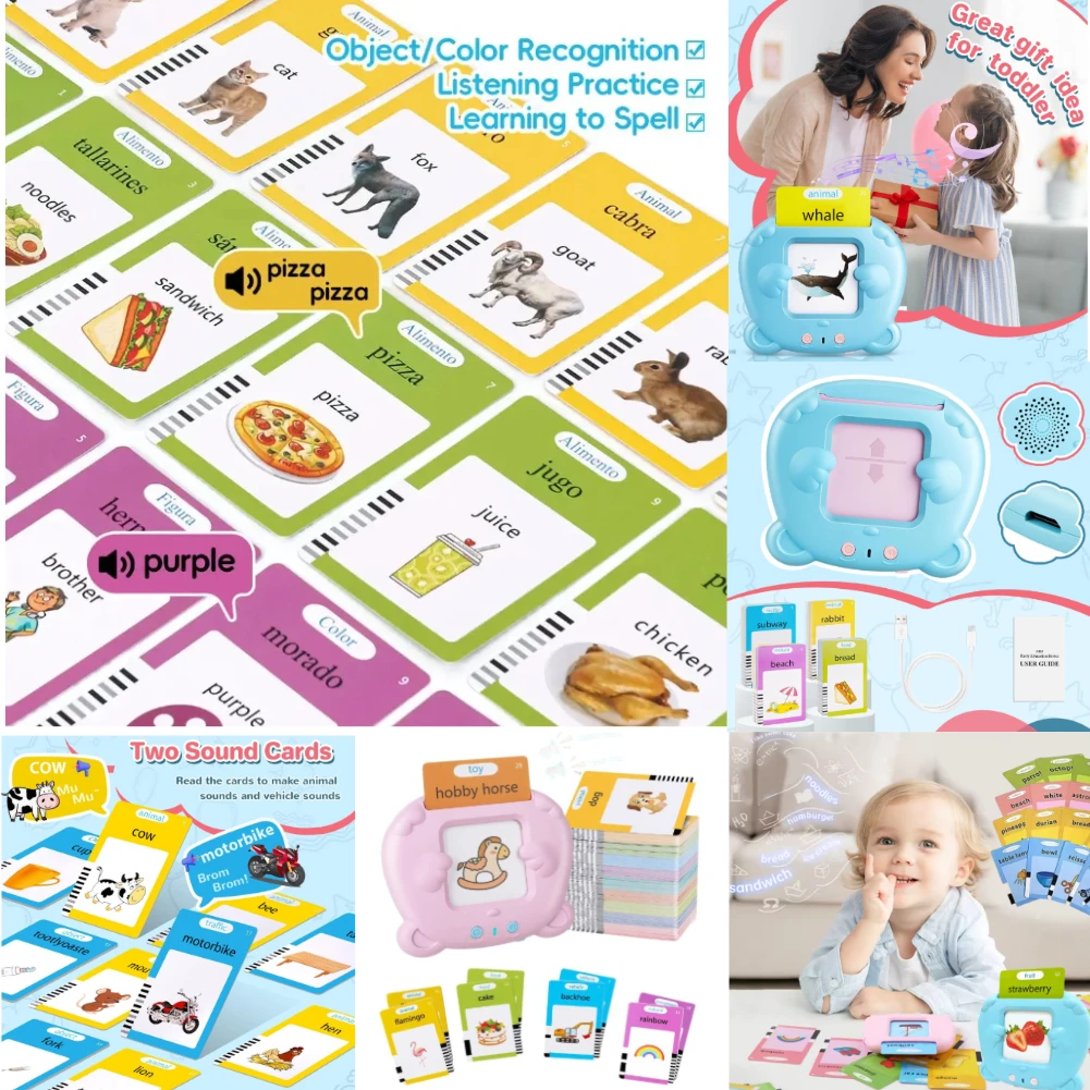 Children's Language Audiobook Learning Machine 112pcs Card Insert Card Children's Educational Toys German English Spanish Arabic