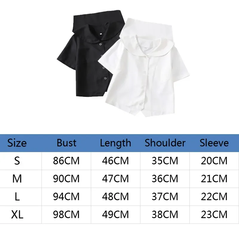 Japanese Seifuku Girl's White Black Summer Short Sleeve Basic Sailor Suits Tops School JK Uniform Students Clothes All-Match